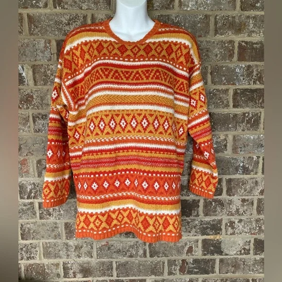 Vintage Adrienne Vittadini Sport 80% silk 20% cotton Sweater L 3/4 sleeve - Picture 1 of 10